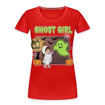 Ghost Girl Halloween - Women's Premium Organic T-Shirt - red - Front - Mia (176cm)