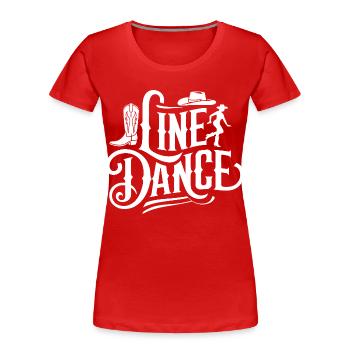 Line Dance Western Shirt - Frauen Premium Bio T-Shirt - Rot - Vorne - Mia (176cm)