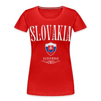 Flag of Slovakia, Slovak patriot - Women's Premium Organic T-Shirt - red - Front - Mia (176cm)
