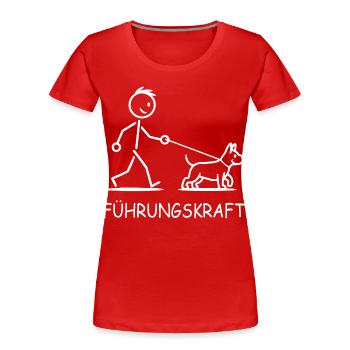 Chien de Leadership - T-shirt bio Premium Femme - rouge - Devant - Mia (176cm)