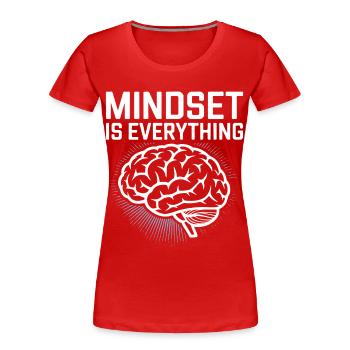 Mindset is all brain design - Women's Premium Organic T-Shirt - red - Front - Mia (176cm)