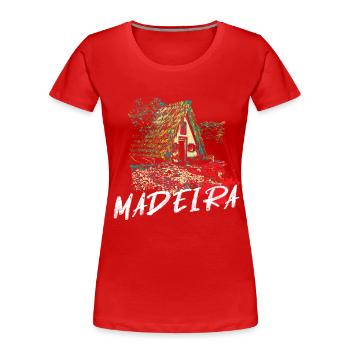 Traditionelles Haus der Insel Madeira - Frauen Premium Bio T-Shirt - Rot - Vorne - Mia (176cm)