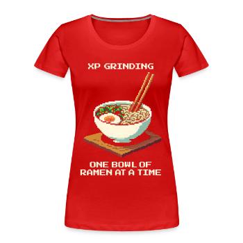 Mouture XP avec Ramen | Japon Foodie Tokyo - T-shirt bio Premium Femme - rouge - Devant - Mia (176cm)