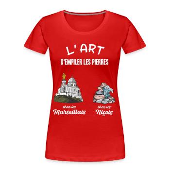 Humour from Marseille and Nice Promenade des Anglais - Women's Premium Organic T-Shirt - red - Front - Mia (176cm)