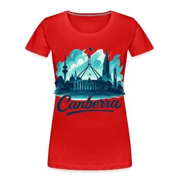 Canberra Hauptstadt Australien maritim Geschenk - Frauen Premium Bio T-Shirt - Rot - Vorne - Mia (176cm)
