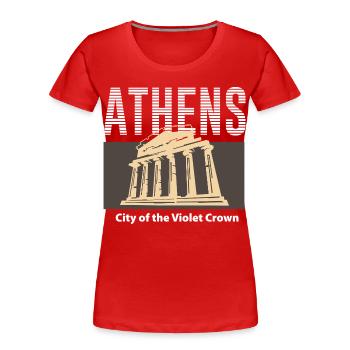 Athen, Stadt der Violetten Krone - Frauen Premium Bio T-Shirt - Rot - Vorne - Mia (176cm)