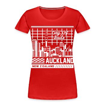 Auckland New Zealand Travel Shirt - Women's Premium Organic T-Shirt - red - Front - Mia (176cm)
