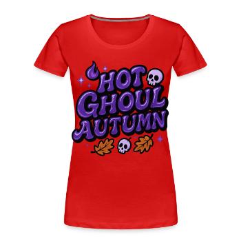 Hot Ghoul Automne / Halloween Y2K Design - T-shirt bio Premium Femme - rouge - Devant - Mia (176cm)