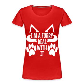 Je suis un plâtre avec ça - T-shirt bio Premium Femme - rouge - Devant - Mia (176cm)