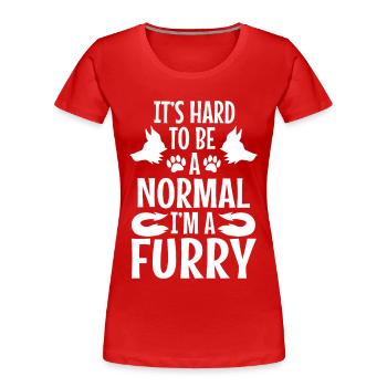 Je suis un plâtre avec ça - T-shirt bio Premium Femme - rouge - Devant - Mia (176cm)
