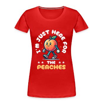 Pêche Fruits d’été Pêches Délice aux fruits - T-shirt bio Premium Femme - rouge - Devant - Mia (176cm)