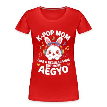 K-Pop Maman Drôle Corée Musique Aegyo - T-shirt bio Premium Femme - rouge - Devant - Mia (176cm)