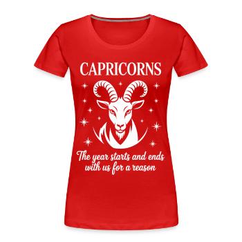 Steinbock Sternzeichen - Frauen Premium Bio T-Shirt - Rot - Vorne - Mia (176cm)
