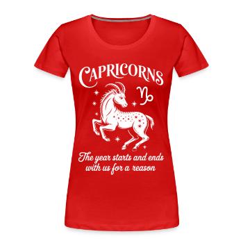 Steinbock Sternzeichen - Frauen Premium Bio T-Shirt - Rot - Vorne - Mia (176cm)