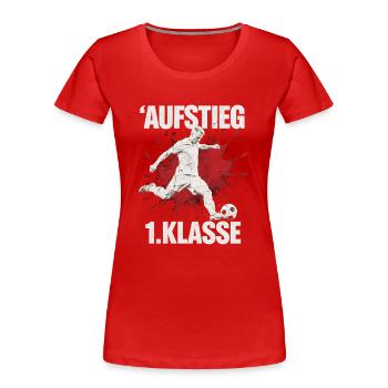 Promotion 1st Grade Back to School Football Red - Women's Premium Organic T-Shirt - red - Front - Mia (176cm)