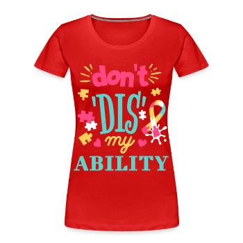 Acceptance instead of prejudice - Women's Premium Organic T-Shirt - red - Front - Mia (176cm)
