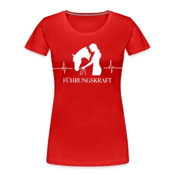 Cavalier exécutif Heartbeat Horse Love - T-shirt bio Premium Femme - rouge - Devant - Mia (176cm)