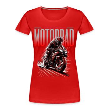 Faszination Motorrad – Racing Power Design - Frauen Premium Bio T-Shirt - Rot - Vorne - Mia (176cm)