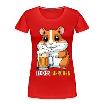Bière délicieuse - T-shirt bio Premium Femme - rouge - Devant - Mia (176cm)