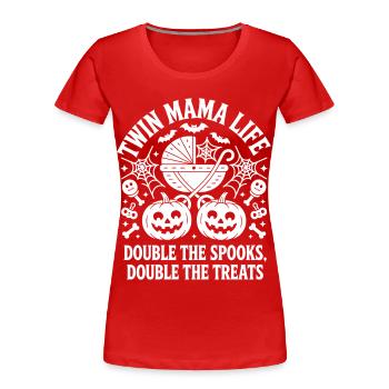 Twin Mama Life Doppelte Die Gruselleckereien Halloween - Frauen Premium Bio T-Shirt - Rot - Vorne - Mia (176cm)