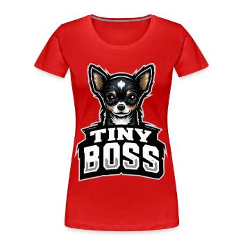 Kleiner Hund, große Persönlichkeit - Frauen Premium Bio T-Shirt - Rot - Vorne - Mia (176cm)