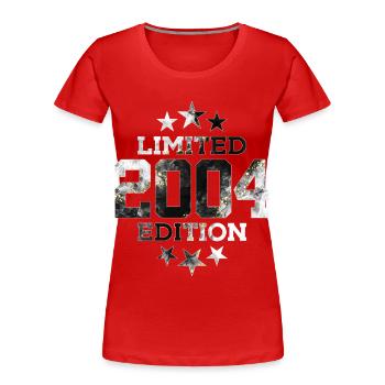 LIMITED EDITION 2004 22ND BIRTHDAY - Women's Premium Organic T-Shirt - red - Front - Mia (176cm)