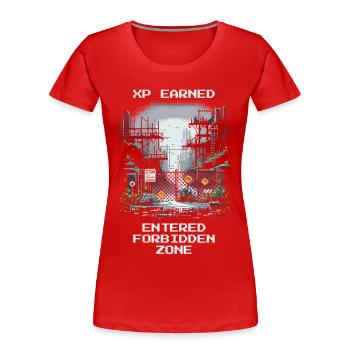 Obtenir XP : Zone interdite découverte - T-shirt bio Premium Femme - rouge - Devant - Mia (176cm)