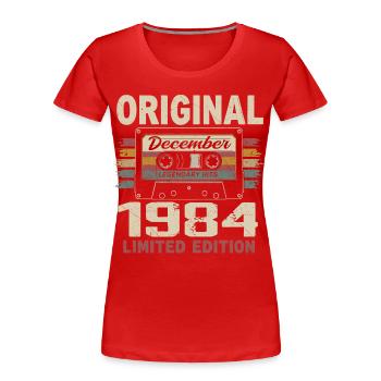 Cadeau D'anniversaire Décembre 1984 - T-shirt bio Premium Femme - rouge - Devant - Mia (176cm)