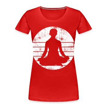 Yogi Sketch - Frauen Premium Bio T-Shirt - Rot - Vorne - Mia (176cm)