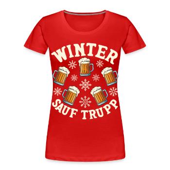 Escouade d’alcool d’hiver - T-shirt bio Premium Femme - rouge - Devant - Mia (176cm)