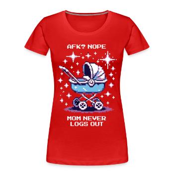 L’AFK ? Maman ne se déconnecte jamais | Gamer Maman, Parents - T-shirt bio Premium Femme - rouge - Devant - Mia (176cm)