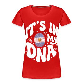 Argentinische DNA Argentinien Flagge Hispanisch - Frauen Premium Bio T-Shirt - Rot - Vorne - Mia (176cm)