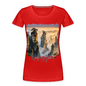 Aquarelle de Wulingyuan, Chine de Wulingyuan - T-shirt bio Premium Femme - rouge - Devant - Mia (176cm)