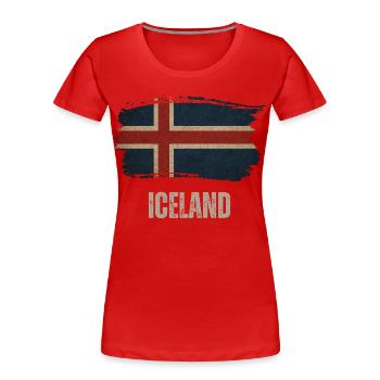 Drapeau de l’Islande, vintage Islande - T-shirt bio Premium Femme - rouge - Devant - Mia (176cm)