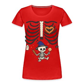 Halloween Costume Funny Pregnant Woman, Pumpkin... - T-shirt bio Premium Femme - rouge - Devant - Mia (176cm)