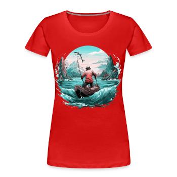 Fishing Angler Fishing Fish Carp Outdoor Fishing - Women's Premium Organic T-Shirt - red - Front - Mia (176cm)