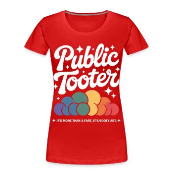 Public Tooter Regenbogenwolken - Frauen Premium Bio T-Shirt - Rot - Vorne - Mia (176cm)