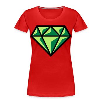 Diamant (Edelstein Brillant Symbol / POS Gre 3C) - Frauen Premium Bio T-Shirt - Rot - Vorne - Mia (176cm)