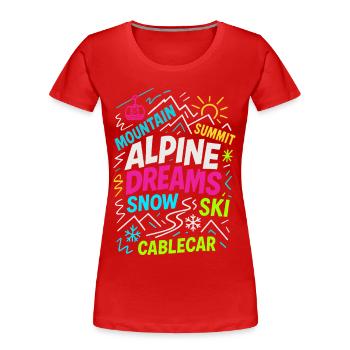 Alpine Dreams | Winter Ski Design - Women's Premium Organic T-Shirt - red - Front - Mia (176cm)