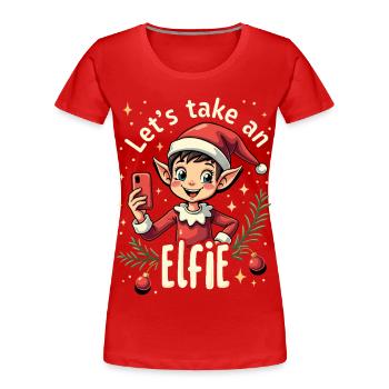 Let's take an elfie - Women's Premium Organic T-Shirt - red - Front - Mia (176cm)