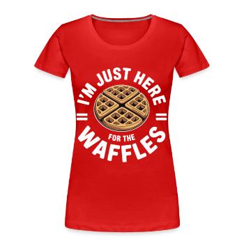 Waffle Love Funny Waffle Design - Women's Premium Organic T-Shirt - red - Front - Mia (176cm)