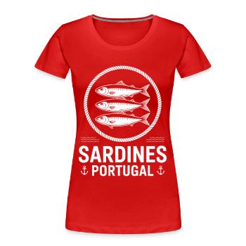 Sardines Portugal Cercle Nautique - T-shirt bio Premium Femme - rouge - Devant - Mia (176cm)