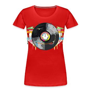 Vinyl_3 - T-shirt bio Premium Femme - rouge - Devant - Mia (176cm)
