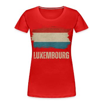 Flag of Luxembourg, I love Luxembourg - Women's Premium Organic T-Shirt - red - Front - Mia (176cm)