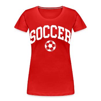 Soccer - Frauen Premium Bio T-Shirt - Rot - Vorne - Mia (176cm)
