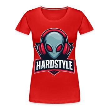 HARDSTYLE Alien Headphone Motif - T-shirt bio Premium Femme - rouge - Devant - Mia (176cm)
