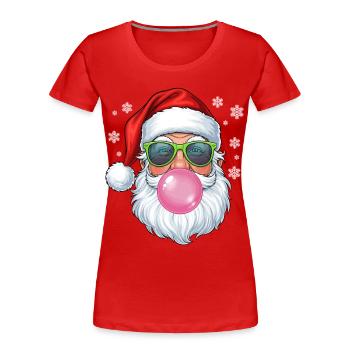 Gomme à mâcher du Père Noël - T-shirt bio Premium Femme - rouge - Devant - Mia (176cm)