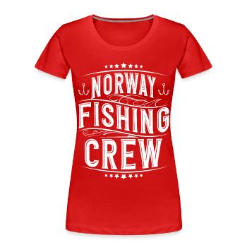 Norwegen Angeln - Frauen Premium Bio T-Shirt - Rot - Vorne - Mia (176cm)