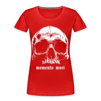 Schädel Memento Mori Design - Frauen Premium Bio T-Shirt - Rot - Vorne - Mia (176cm)