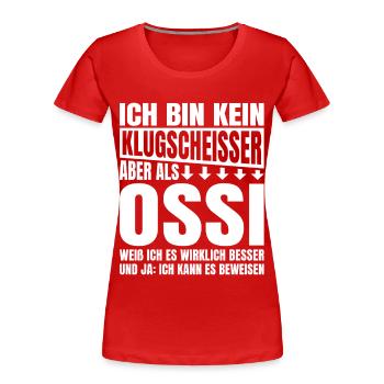 Je ne suis pas un petit malin d’Ossi - T-shirt bio Premium Femme - rouge - Devant - Mia (176cm)